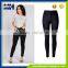 Euramerican Women Solid Color Waist Elastic Feet Jeans Trousers