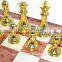 Zinc Alloy Chess Pieces Wooden Chessboard Chess Game Set With King Height 6.5cm