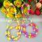 Colorful flower round shape necklace for kids jewelry beaded necklace