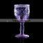 popular press wine goblet glass in solid colors with humming design embossed patern for home deco and holidays