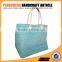 Blue color jute tote bag lady paper straw shopping handbag