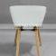 New Design Dining Room Furniture Plastic Chairs with Wooden Legs