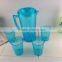 2.5L Marble Clear Plastic Water pitcher Set With 4 Cups