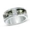 China supplier Coolman Unique 316L stainless steel camo paper anniversary ring ,Hot sell camo paper single ring