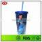 Personalized Plastic double wall tumbler with straw bpa free 16 ounce