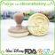 Wholesale dia.6cm bear shape silicone cookie stamp with wooden handle