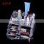 Mulit-size molding clear acrylic/ps makeup organizer cosmetic box with drawers