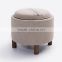 2016 Hot sale high quality rattan round ottoman with fabric cushions