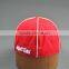 Red Flat Brim Fitted Caps With Custom Logos