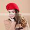 Women Vintage Winter Floral Fascinator Felt Wool Beret Hat Cloche Bowler Cap
