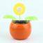 Flip flap plastic dancing solar power flower pot