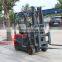 China small scale electric forklift truck with clamp and 3 stage mast