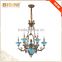 French Rococo Style Porcelain Flower Chandelier With Antique Brass/ Elegant Bronze Ceramic Pendant Lighting For Home & Hotel