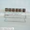 2014 hot sell glass salt and pepper shakers with metal rack