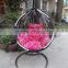 Island Bay Teardrop Resin Wicker Hanging Swing Egg Chair Hammock with Cushion and Stand