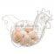 Wholesale chicken shaped white color home decorative wire egg basket