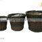 Outdoor plastic rattan with liner flower baskets