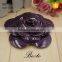 Fashion handmade ladies purple fake leather shoe flower accessory