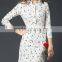 women long sleeve office pencil dress women work dress print formal dress OL dress