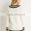 Warm Sweaters 2015 Women Fashion Casual Knitted Pullover V-Neck Long Sleeve White Slim Lady Sweater