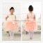 2016 latest designs champagne spring kid tutu dance style fancy high quality flower baby girls party night dress design