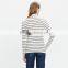 Slim turtleneck top in cento stripe ladies t shirt
