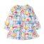 S33553W 2017 New England Style Girls Clothes Long Sleeve Animals Flower Kids Dresses