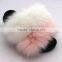 Myfur 2017 Women Fur Lined Plush Slide Slippers Sandles Latest