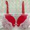High Fashion style red match white lace sexy ladies bra panty set