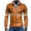 OEM Custom Wholeasler Leather Sleeve Cashmere Coat Men Wool Jackets With Hood