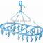 Folding plastic clotheshorse hanger drying rack with 40 clips