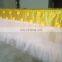 Yellow Lace Tulle Table Skirt Wedding Banquet Table Cloth