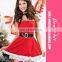 Factory Price Merry Christmas Girl Red Sexy Dress with Hat Costumes