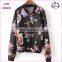 new design sublimated woman jacket winter custom polyester satin jacket