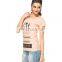 2015 Factory direct price wholesale 100% Cotton Go Everywhere Graphic Peach T-shirt