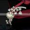 Fashionable shining crystal silver crystal flowers female pin brooch for wedding party