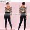 Hot sale spring bodycon V neck long sleeve bandage fashion lace jumpsuit sexy for ladies