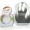 Snowman shape packing tin with clear PVC window