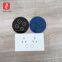 Custom tempered 2mm black color silk screen printed round touch button glass panel