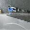 Modern Wall Mounted Waterfall Tub Spout LED Color Changing Bathroom Bath Mixer Faucet