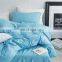 100% Satin Cotton Home Luxury Bed Sheet Bedding Set Blue For Girls And Boys