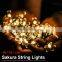 Christmas led cherry light Garland outdoor Lighting solar operated string fairy lights Decors