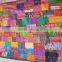 Indian Vintage Quilt Old Patola Indian Silk Sari Kantha Quilted Patchwork Bedspread