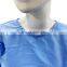 aami surgical antistatic level 2 sms non woven disposable blue dustproof full body isolation gown with elastic cuff