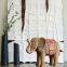 Nordic Style Rattan Plaited Article Pattern Resin Elephant Table Decoration Brown Craft Ornaments For Home Furnishing Decor
