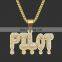 Custom Brass Hip Hop Cubic Zircon Letters Cursive Initial Pendant Necklaces For Women Iced Out Alphabet Letter Necklace Chain
