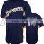 Sublimation/embroidery logo cheap plain polyester baseball jersey