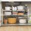 Cheap price smart design 2 tier  plastic cabinet storage multifunction adjustable kitchen expandable shelf under sink organizer