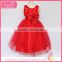 Voile Fabric fuchsia knee-length braces dress with blossom tulle skirt children frocks designs                        
                                                                                Supplier's Choice