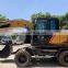 China wheel excavator 15t hydraulic mobile wheeled excavator SY155W cheap price
